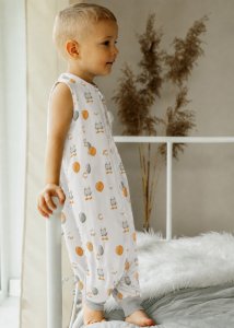 PULP BAMBOO Śpiworek bawełniany  ze skarpetkami , letni 0,5 TOG do 2.5 lat - KACZOREK 3