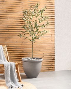 Beliani Doniczka TESALIA Plastik 49 cm Szary 4