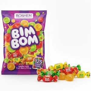 Roshen Zestaw 8x 1kg Cukierki Bim Bom Roshen landrynki z nadzieniem owocowym 7
