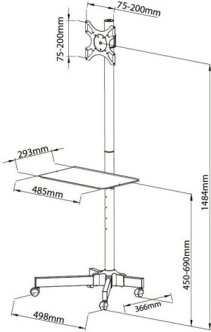 Techly Stojak podłogowy ICA-TR20 19'' - 37'' 3
