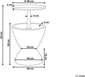 Beliani Barek ogrodowy z funkcją chłodzenia AISA 49 cm Imitacja drewna Brązowy 3