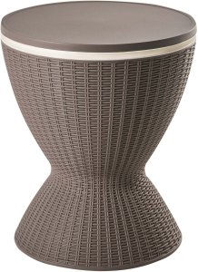 Beliani Barek ogrodowy z funkcją chłodzenia AISA 49 cm Imitacja drewna Brązowy 5