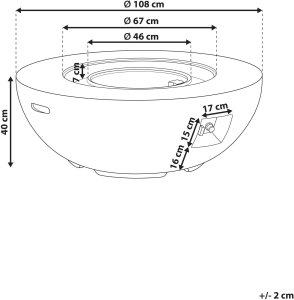 Palenisko ogrodowe Beliani Palenisko ogrodowe jasnoszare SURTSEY 3