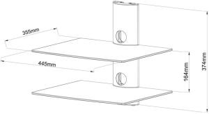 Art Półka ścienna podwójna DVD/TUNER 20kg OEM (STO D-50N) 3