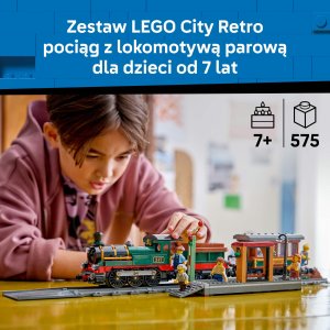 LEGO City Retro pociąg z lokomotywą parową (60511) 2
