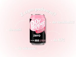 Coca Cola Company Dr. pepper napój gazowany bez cukru o smaku truskawki zero sugar strawberry cream Koreański 355ml 4