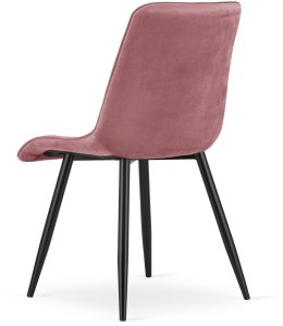 OSKAR Krzesło velvet ciemny róż SPLIT czarne nogi loft do kuchni jadalni x3 6