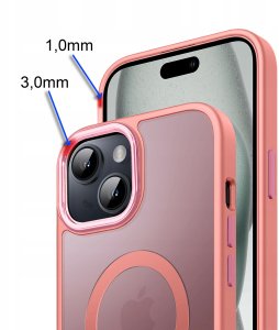 krainaGSM Etui Do Iphone 15 Plus Do Magsafe Matowe Matt Case + Szkło Na Ekran 9H 3