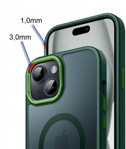 krainaGSM Etui Do Iphone 15 Plus Do Magsafe Matowe Matt Case + Szkło Na Ekran 9H 3