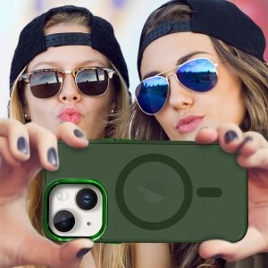 krainaGSM Etui Do Iphone 15 Plus Do Magsafe Matowe Matt Case + Szkło Na Ekran 9H 7