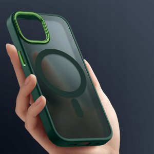 krainaGSM Etui Do Iphone 14 Pro Max Do Magsafe Matowe Matt Case + Szkło Na Ekran 9H 2