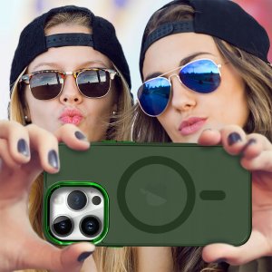 krainaGSM Etui Do Iphone 14 Pro Max Do Magsafe Matowe Matt Case + Szkło Na Ekran 9H 7