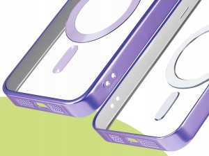 Hello Case Etui Do Apple iPhone 16 Plus (Do Magsafe, Fioletowe, Metalowe, Clear, Case) 5