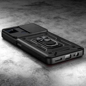Hello Case Etui Pancerne Do Realme C21Y / C25Y (Czarne, Armor, Ochronne, Holder, Ring) 3