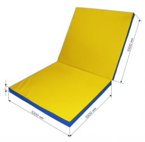 Małpiszon materac gimnastyczny Gamma 200x100x8 dwuczęściowy zielono-żółty 2