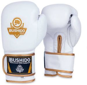 DBX BUSHIDO Rękawice bokserskie skóra białe 1