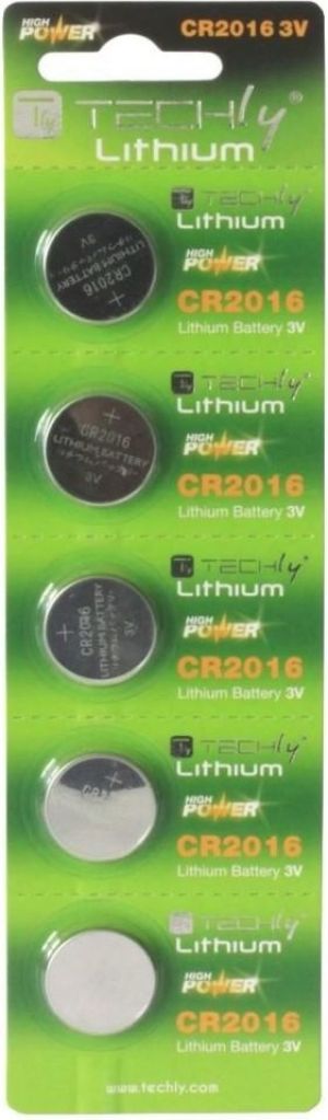 Techly Bateria High Energy CR2016 5 szt. 1