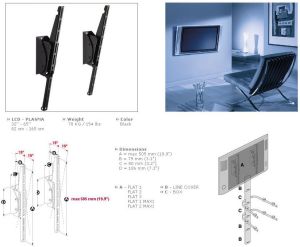 Meliconi uchyt ścienny SPACE SYSTEM FLAT 2 Maxi BLACK 1