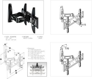 Meliconi uchwyt ścienny GHOST 430 Black 5
