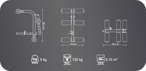 Marbo Sport Prasa do nóg z regulacją do ławek Home MH-A12 czarna 2