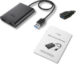 Stacja/replikator I-TEC Brak USB - HDMI x2 Czarny  (U3DUAL4KHDMI) 3