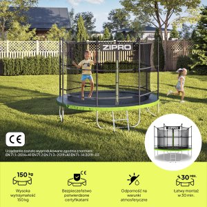 Trampolina ogrodowa Zipro Jump Pro z siatką wewnętrzną 10FT 312cm 2