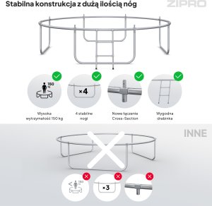 Trampolina ogrodowa Zipro Jump Pro z siatką wewnętrzną 10FT 312cm 7