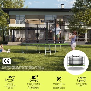 Trampolina ogrodowa Zipro Jump Pro z siatką wewnętrzną 12FT 374cm 2