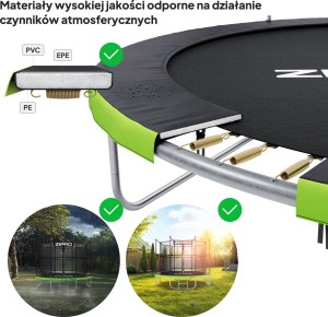 Trampolina ogrodowa Zipro Jump Pro z siatką wewnętrzną 12FT 374cm 9