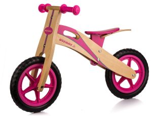 Vizari Rowerek biegowy drewniany push bike WB-16 Vizari różowy uniw - 5902431001302 1