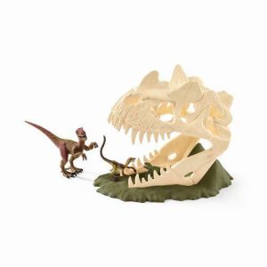 Figurka Schleich Dinosaurs - Pułapka duża Czaszka i Velociraptor (42348) 1