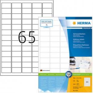 Herma Etykiety Premium A4, 38.1x21.2 mm , biały 6500 sztuk (4254) 1