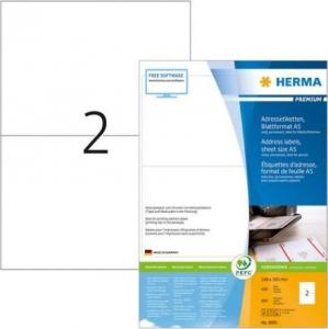 Herma Etykiety adresowe PREMIUM A5, 148 x 105 mm, białe, trwałe przyleganie - 8691 1