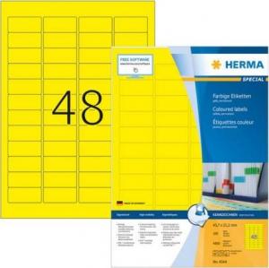 Herma Kolorowe etykiety A4, 45,7 x 21,2 mm, żółty, trwała przyczepność - 4544 1