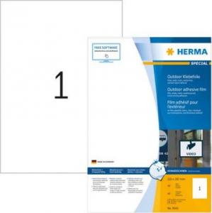 Herma Odporne na warunki atmosferyczne etykiety foliowe A4, 210 x 297 mm, białe, wyjątkowo silna przyczepność, rozciągliwe - 9543 1