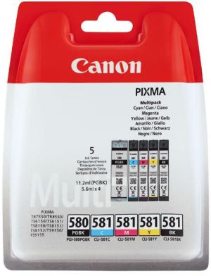 Tusz Canon Oryginalny zestaw tuszy PGI-580PBK i CLI-581 CMYK (2078C005) 1