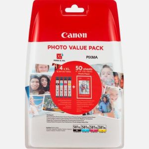 Tusz Canon oryginalny tusz CLI-581 XL, CMYK + 4x6 Photo Paper (50 sheets) (2052C004) 1