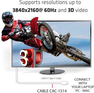 Kabel USB Club 3D USB-C - HDMI 1.8 m Biały (CAC-1514) 2