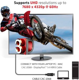 Kabel Club 3D DisplayPort - DisplayPort 2m czarny (CAC-2068) 4