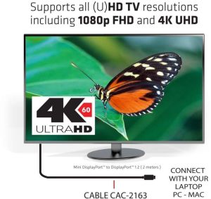 Kabel Club 3D DisplayPort Mini - DisplayPort 2m czarny (CAC-2163) 3