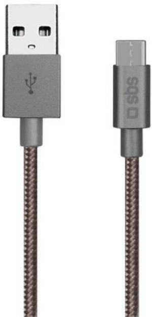 Kabel USB SBS Mobile USB-A - 1.5 m Szary (TECABLETC15BDG) 1