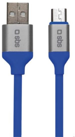 Kabel USB SBS Mobile USB A - Micro USB, (M/M), niebieski, 1.5m (TECABLEMICROFLUOB) 1