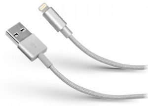 Kabel USB SBS Mobile USB-A - 1 m Srebrny (TECABLEUSBIP5BS) 1