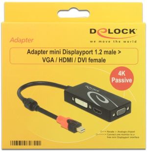 Adapter AV Delock DisplayPort Mini - HDMI - D-Sub (VGA) - DVI-I czarny (62855) 2