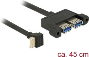 Kabel USB Delock 3.1 Gen 2 key B 20 pin męski > 2 x USB 3.1 Gen 2 Typ-A żeński (85327) 1