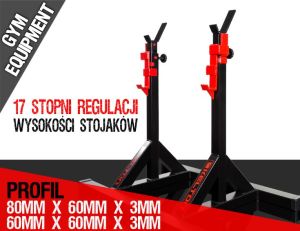 KELTON Stojaki na sztangę z asekuracją RAPTOR PS7 GYM EQUIPMENT czarne 1