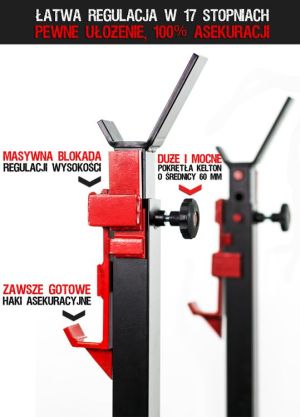 KELTON Stojaki na sztangę z asekuracją RAPTOR PS7 GYM EQUIPMENT czarne 3