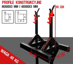 KELTON Stojaki na sztangę z asekuracją RAPTOR PS7 GYM EQUIPMENT czarne 4