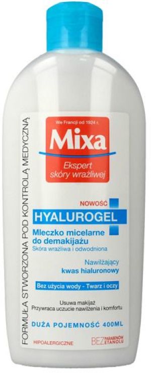 Mixa Ekspert Skóry Wrażliwej Hyalurogel mleczko micelarne do demakijażu 400ml 1