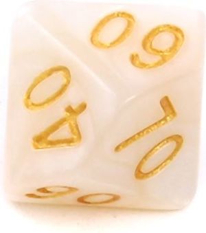 Rebel Komplet kości RPG Perłowe - Białe 5